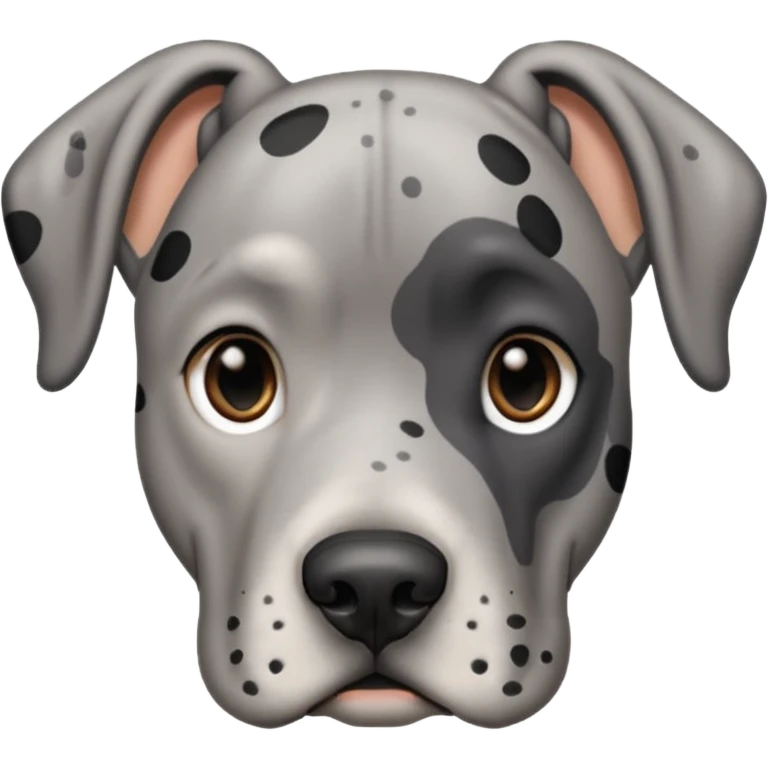 Gray Great Dane with black spots  emoji
