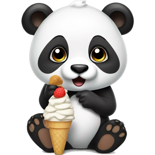 Panda eating ice cream emoji