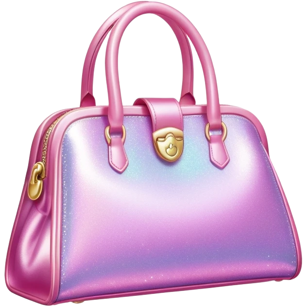 pink shiny sparkly glittery Barbie-style bag emoji