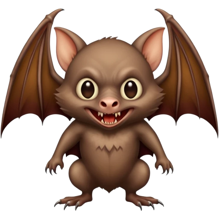 full body of vampire bat with fangs, front face  emoji