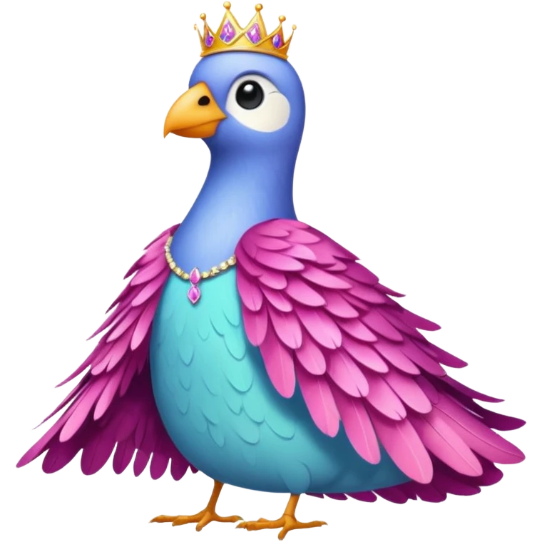 بک گنجشک لباس پرنسسی پوشیده emoji