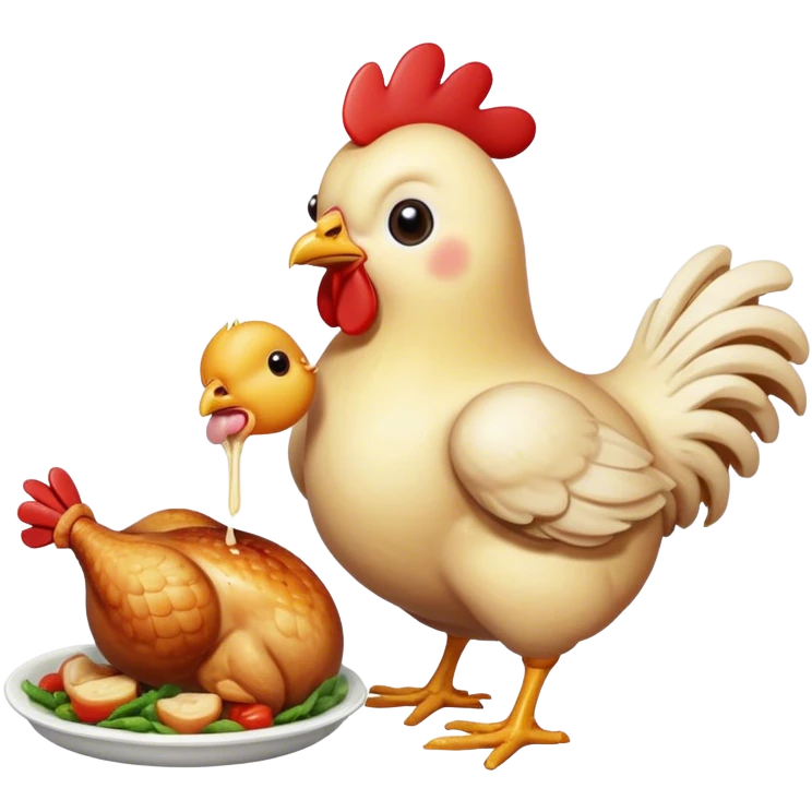 Chicken eating a chicken  emoji