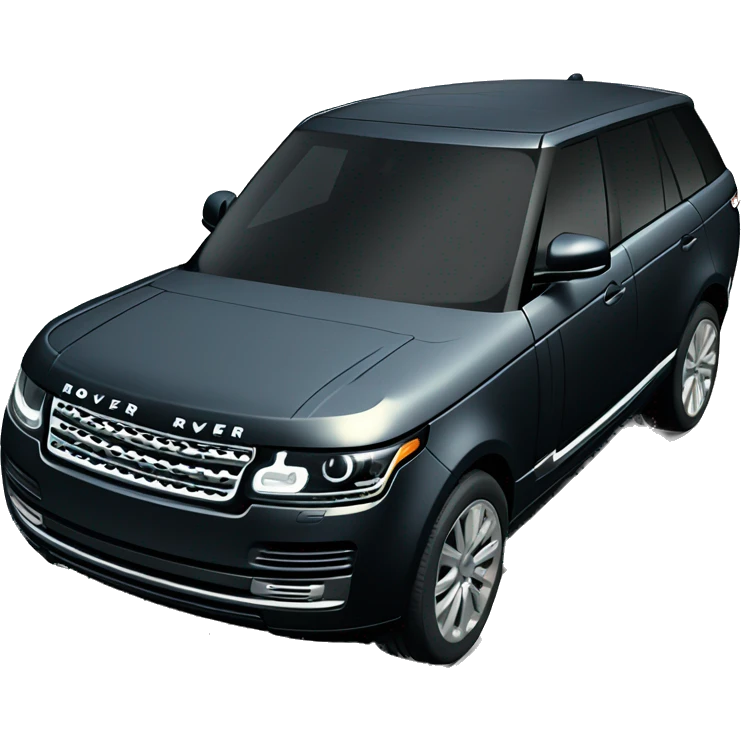 A black Range Rover with a very flat tire emoji
