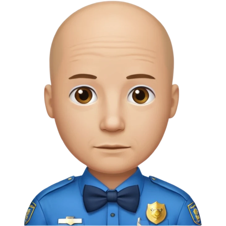 Bald with blue bow tie,police emoji