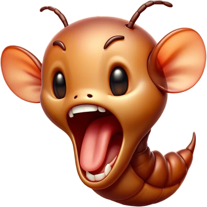 Cinematic Adorable Yawning Ant Portrait Emoji, Head tilted slightly with a dramatic, wide-open yawn, showcasing a tiny, segmented body with softly drooping features and sleepy, half-closed eyes, Simplified yet irresistibly cute features, highly detailed, glowing with a soft, cozy natural glow, high shine, relaxed yet expressive, stylized with a dash of whimsical charm, soft glowing outline, capturing the essence of a drowsy ant that appears ready to stretch out for a nap! emoji