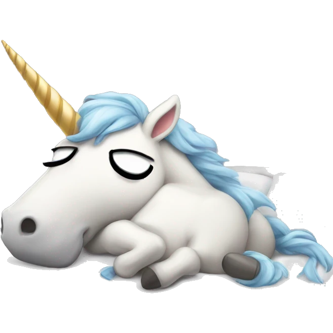 sick unicorn lying in bed emoji