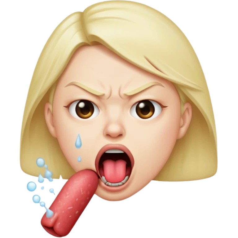 Tongue out spitting like in a joking way kinda angry emoji