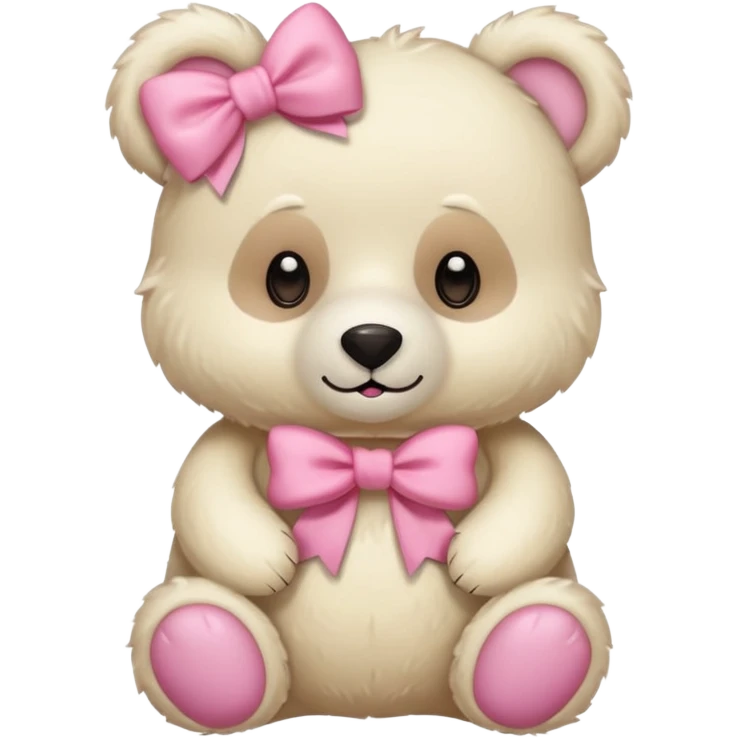 Cozy Bear with a pink bow emoji