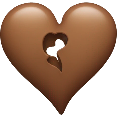 brown pastel heart two halves emoji