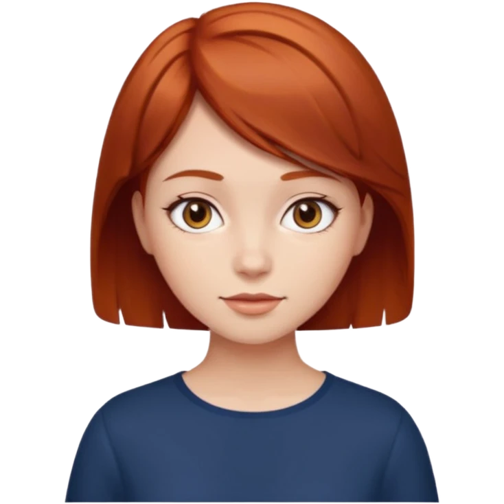 Short hair (red/brown) girl emoji