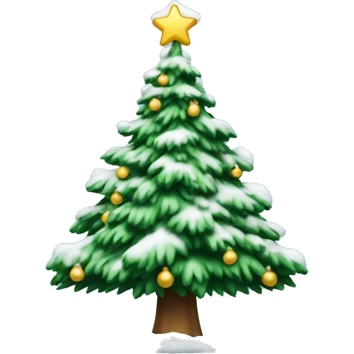 Christmas tree with snow emoji