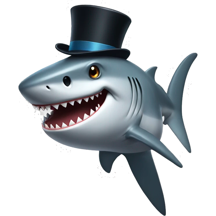 Shark with tophat  emoji