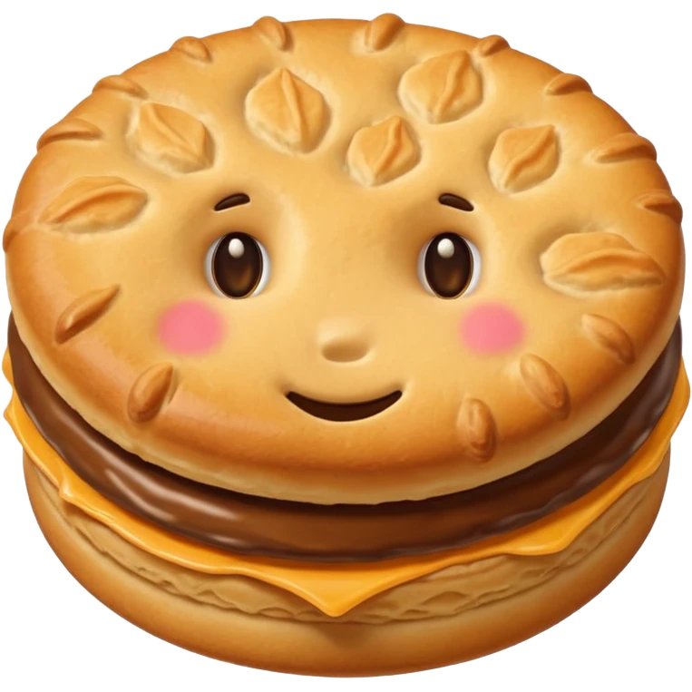 round American biscuit with a soft, flaky texture emoji
