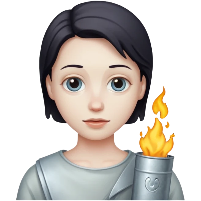 A portrait cast with tin emoji