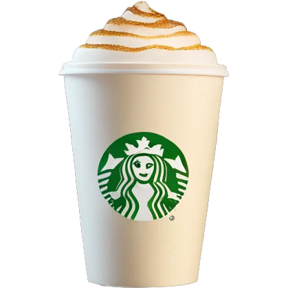 Starbucks cup with steaming coffee In side. emoji