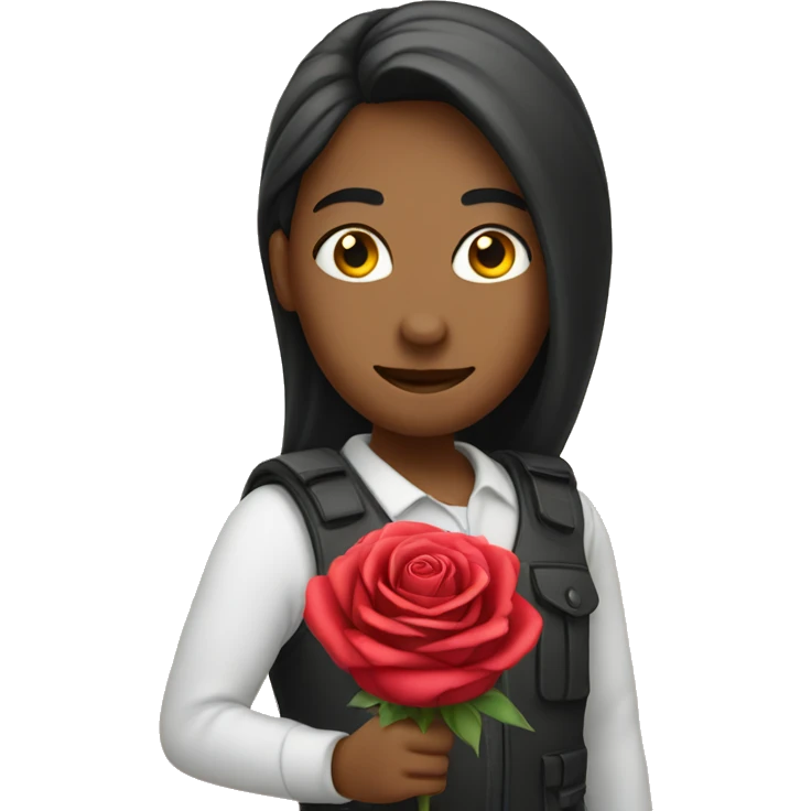 holding rose emoji