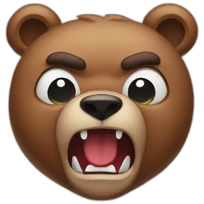 Cute bear angry emoji