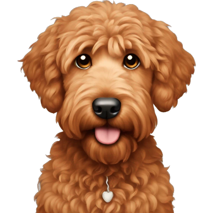 red goldendoodle with eyelashes  emoji