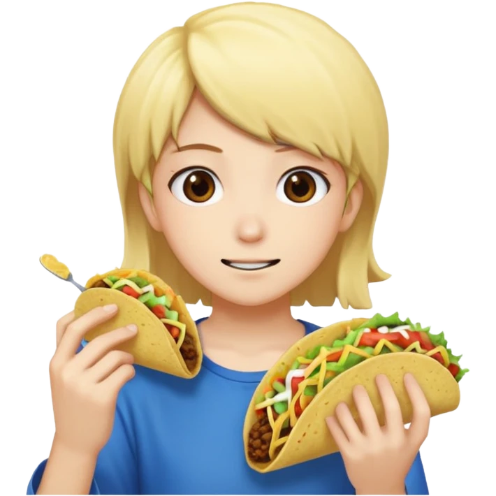 Perso d’anime qui mange un tacos emoji