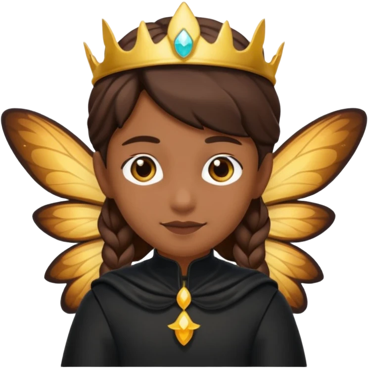 Black clothing fairy emoji brown skin  emoji