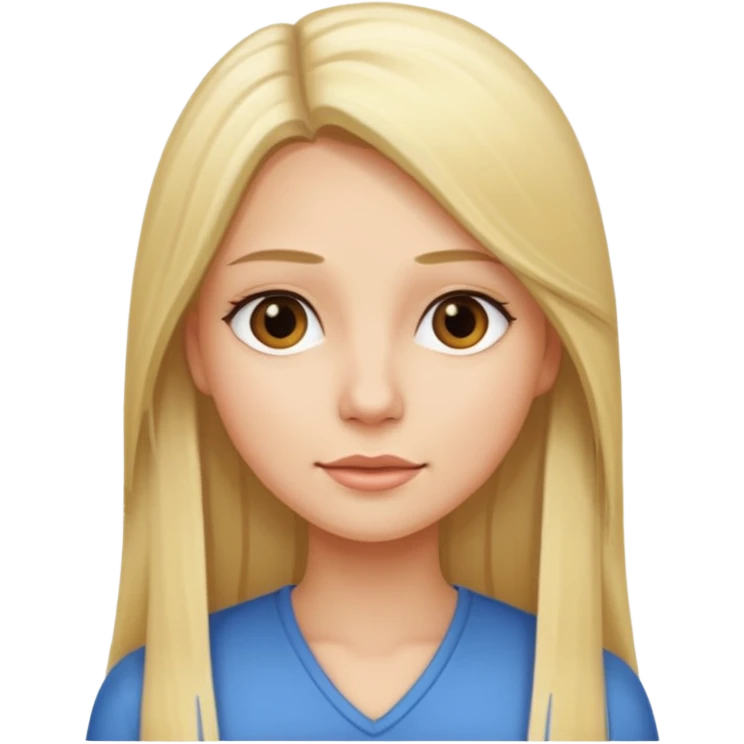 Woman with long straight hair blond  emoji