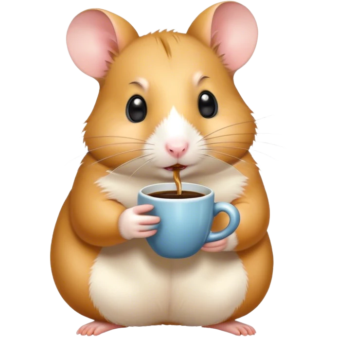 Hamster drinking coffee emoji