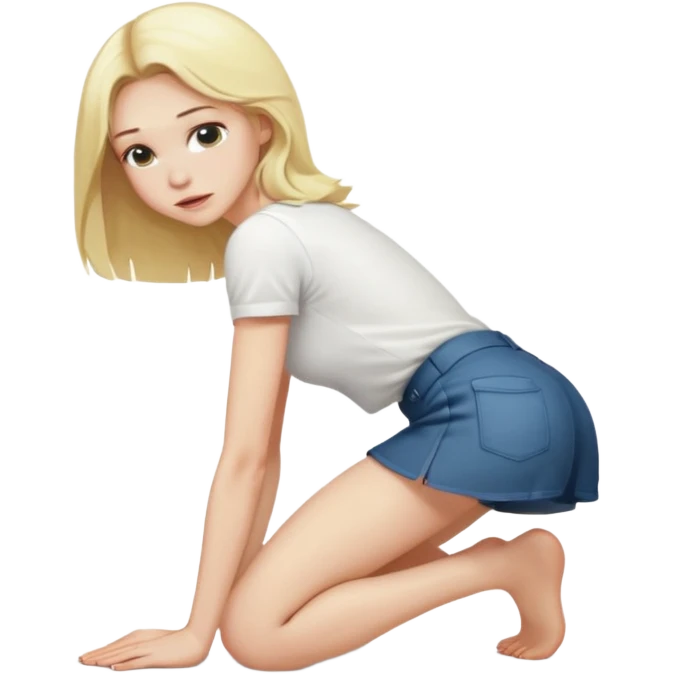 Naked blonde girl bending over  emoji