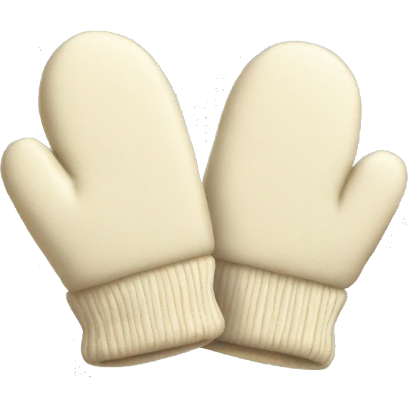 Cream mittens pair  emoji