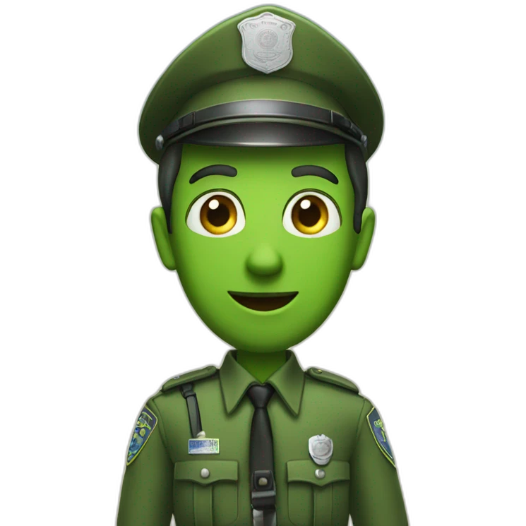 green olive policeman emoji