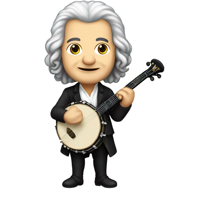 Johann Bach chibi standing Banjo  emoji