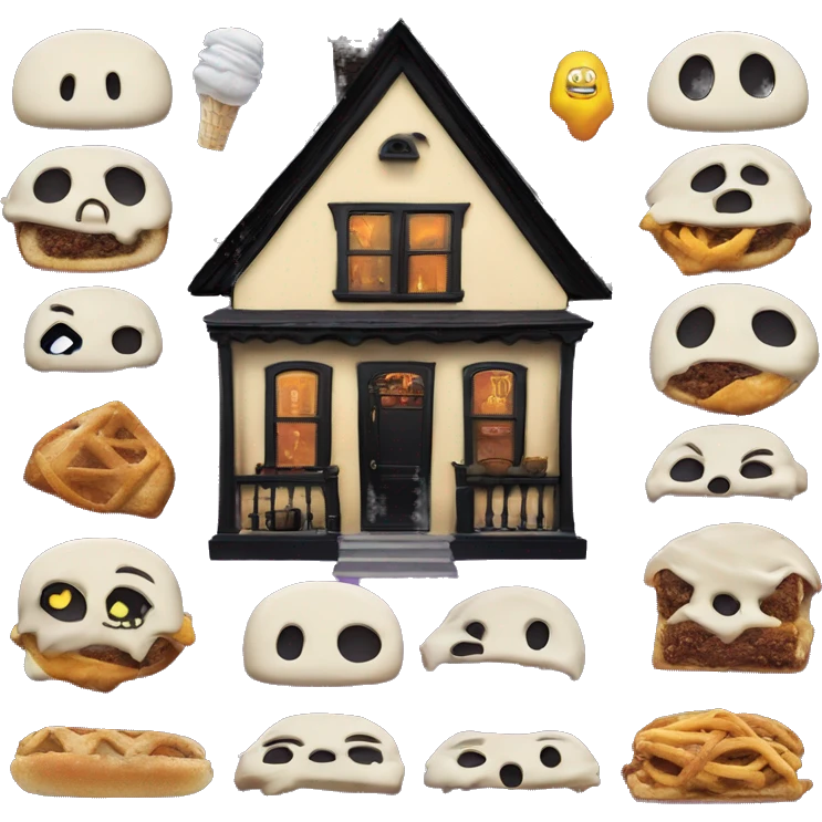 Realized Wednesday Addams haunted dream house on food truck  emoji