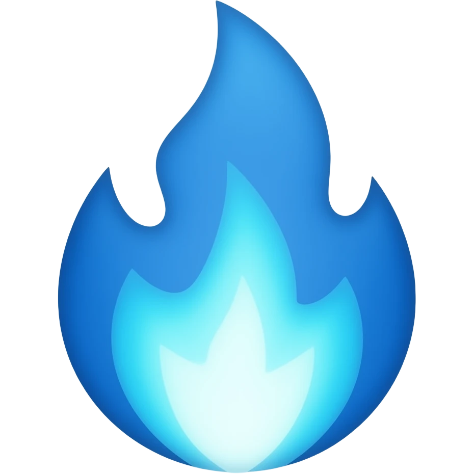 Fuego de flama azul emoji