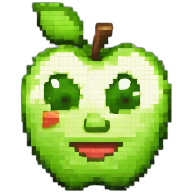 16x16 pixel art of a apple emoji