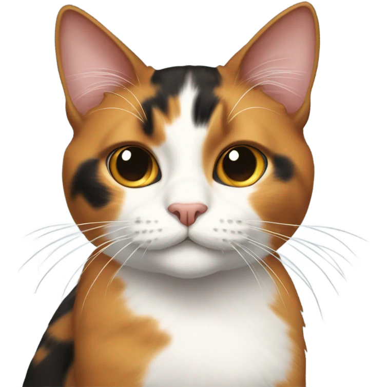A calico girl cat with lashes emoji