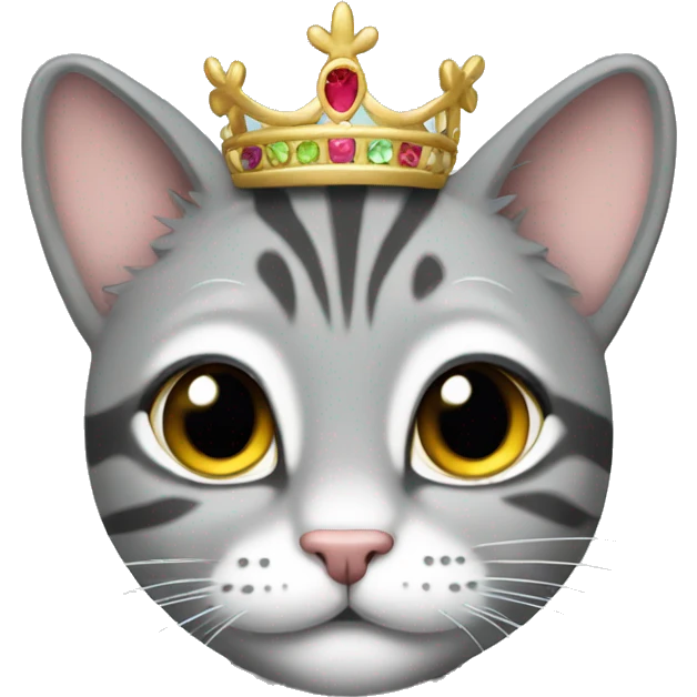 Gray tabby with tiara  emoji