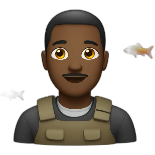 Black man in fish emoji
