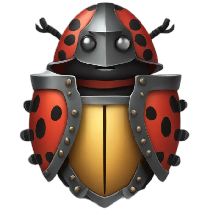 a ladybug with an armour emoji