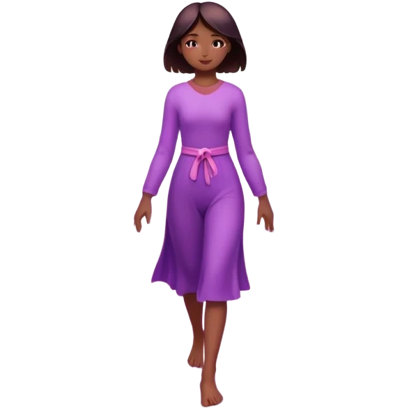 
A small figure walks across a glowing bridge, holding soft pink and purple orbs in each hand—symbolizing compassion and forgiveness. A gentle heart aura trails behind them, showing healing in motion. emoji