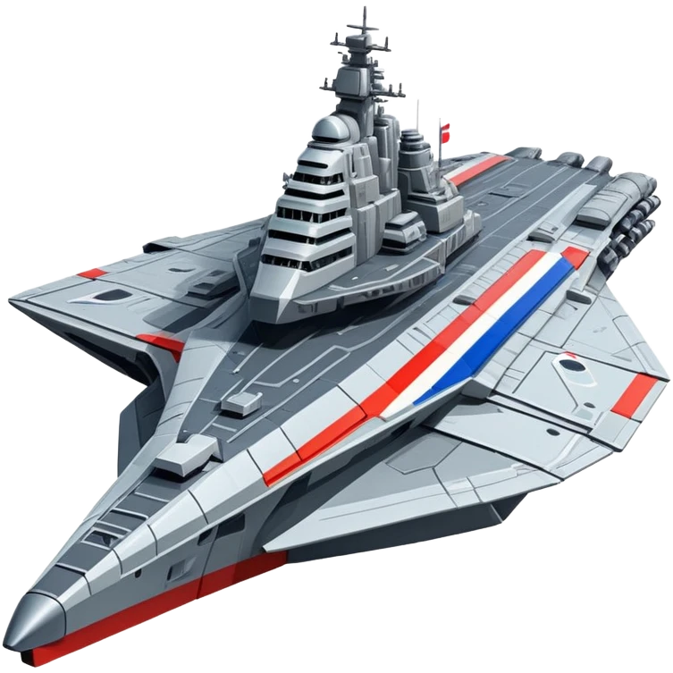 Gigantic Russian war cruiser spaceship with tricolor markings emoji