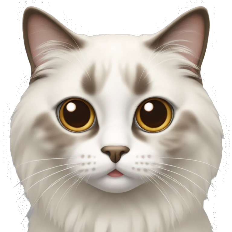 Ragdoll cat with brown over eyes and white nose emoji