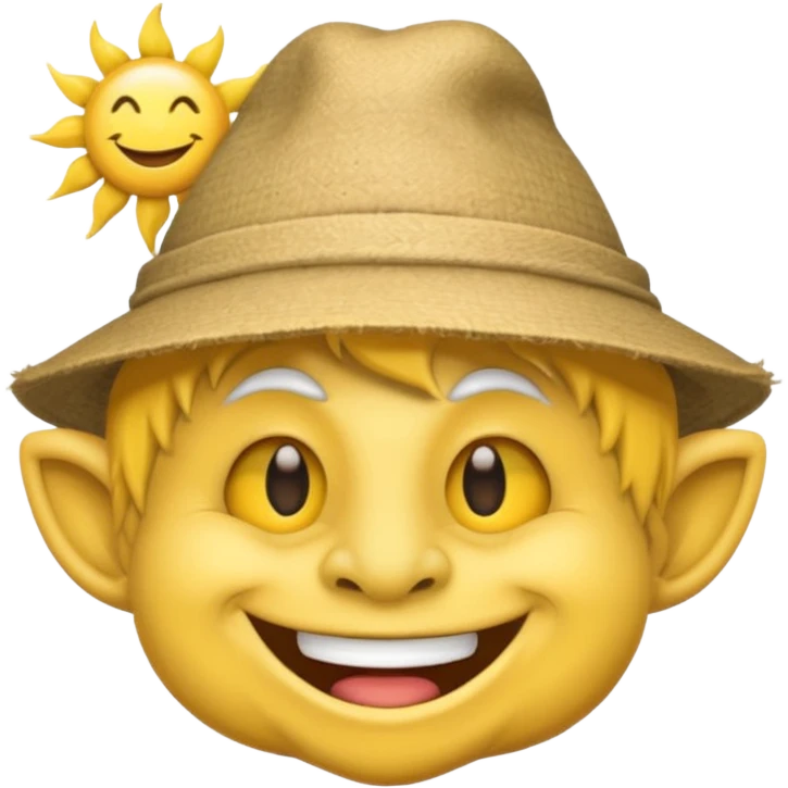 Troll emoji wearing a hat in the sun emoji