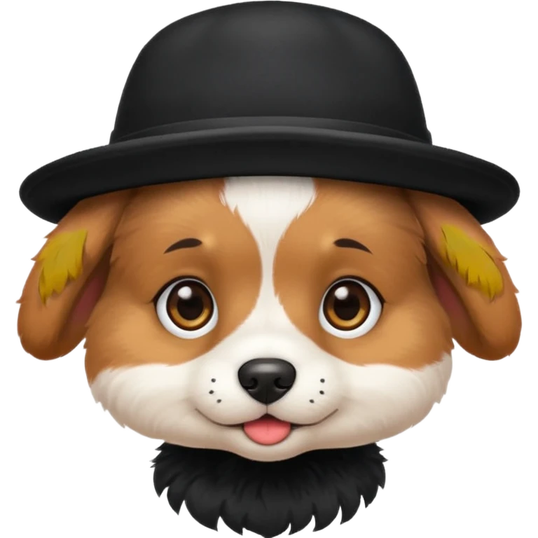 Baby dog with a black hat emoji