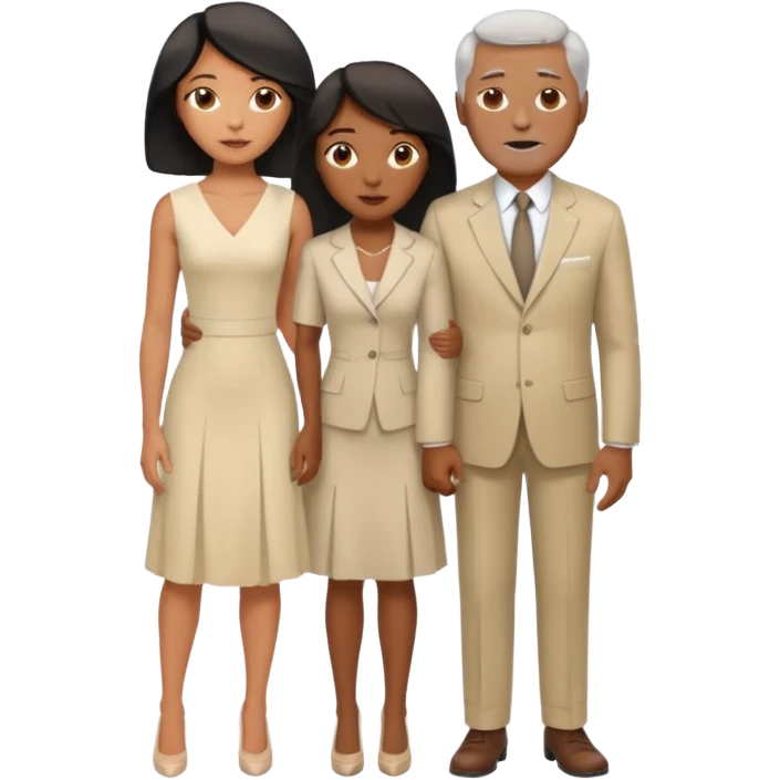 mixte couple black girl , white dark haired older  man emoji