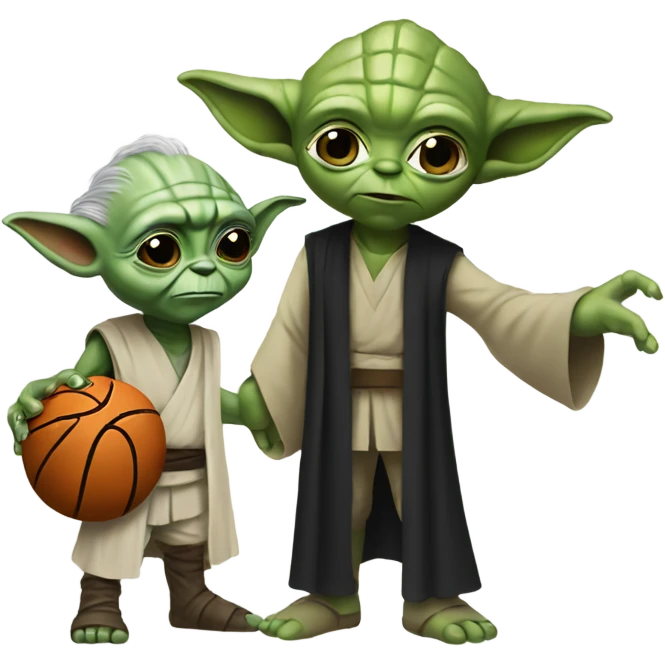 Yoda and darth playing basketball emoji