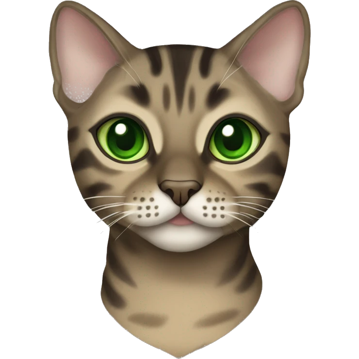 Sepia charcoal Bengal cat with Green eyes with Rosetten standing emoji