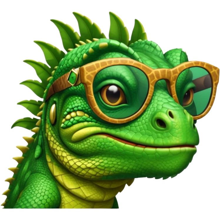 iguana with dollar sign sunglasses emoji