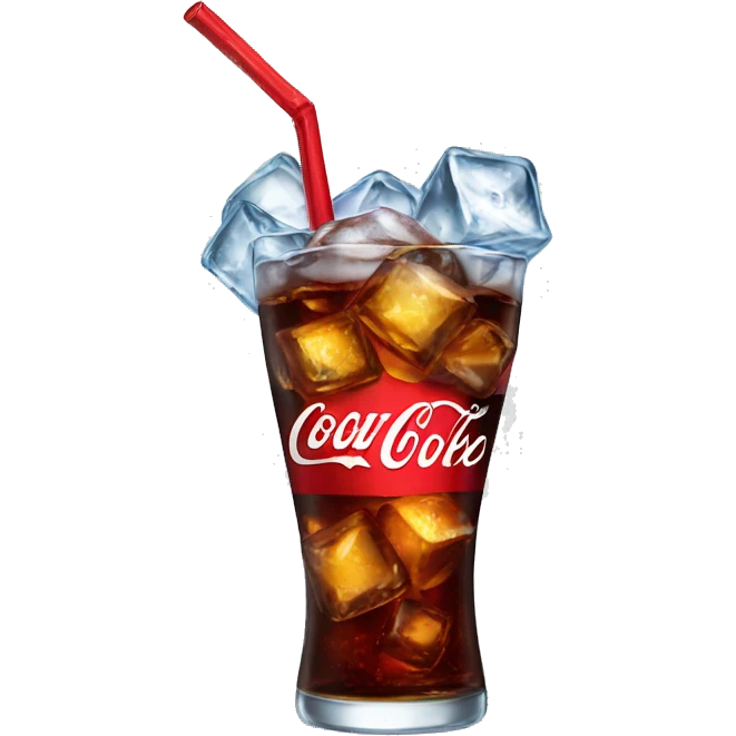 refreshing coke with ice cubes emoji