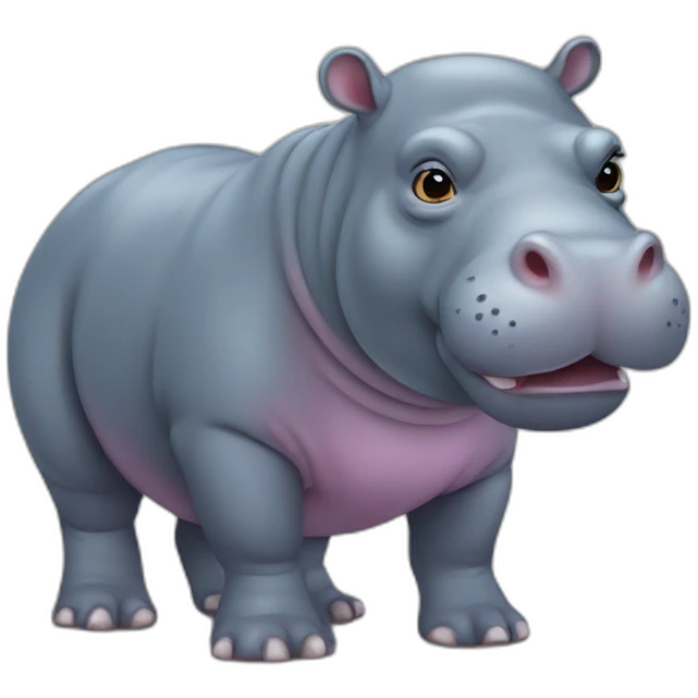realistic hippo full body emoji