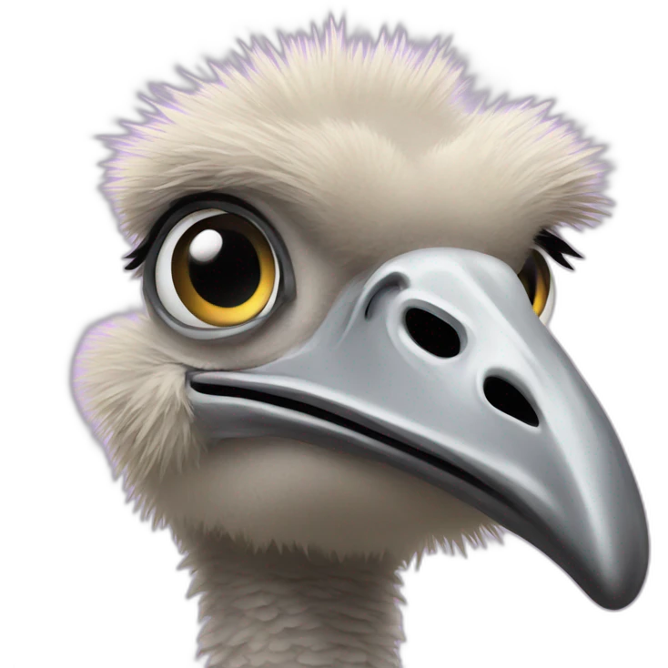 Thinking ostrich emoji