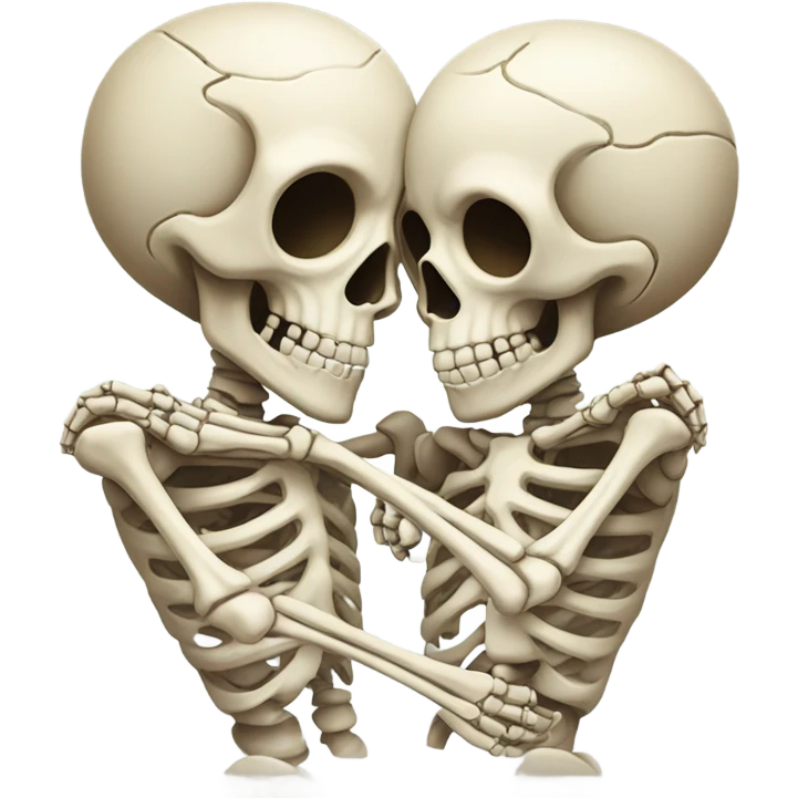 skeletons in love emoji